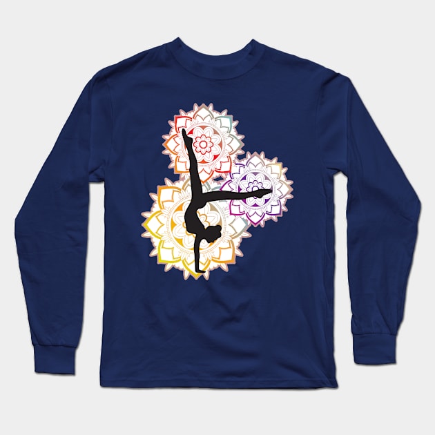 Colorful yoga pose Long Sleeve T-Shirt by BE MY GUEST MARKETING LLC